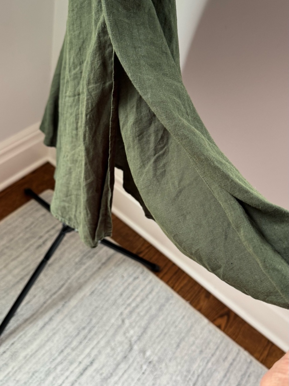 Velvet by Graham & Spencer Hunter Green Midi Wrap Linen Skirt - Picture 7 of 16